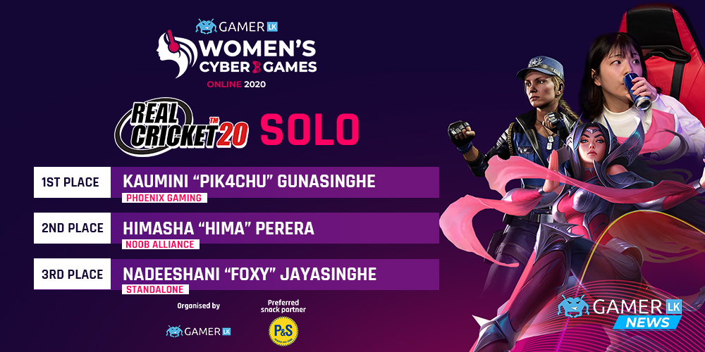 PnX PiK4CHU is the Women’s Cyber Games ‘20 Real Cricket Champion