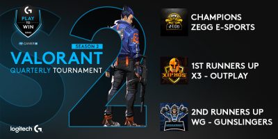 Zegg E-sports with back to back wins at the Logitech G Play to Win Valorant tournament